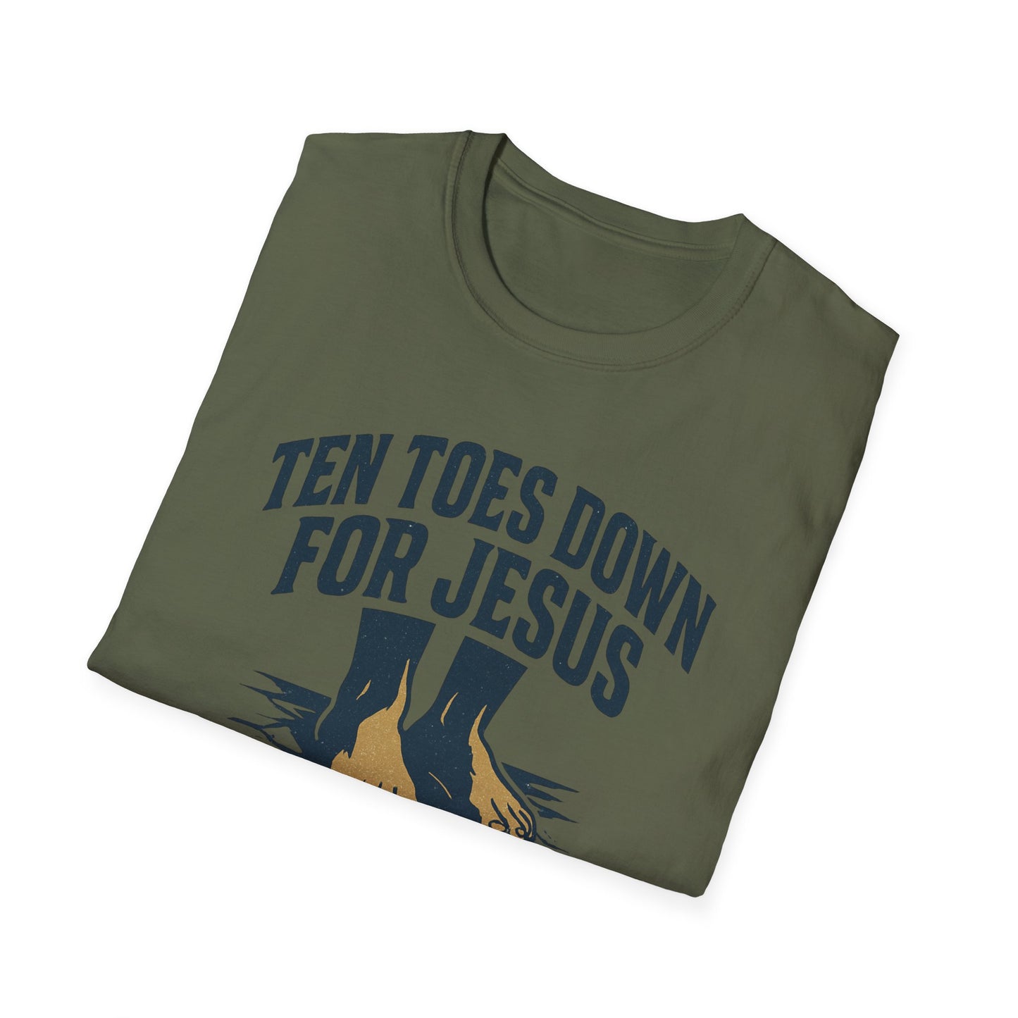 Faith-Inspired Unisex T-Shirt - "Ten Toes Down for Jesus" - Comfortable, Casual Wear for Christian Events, Gifts, and Everyday Faith