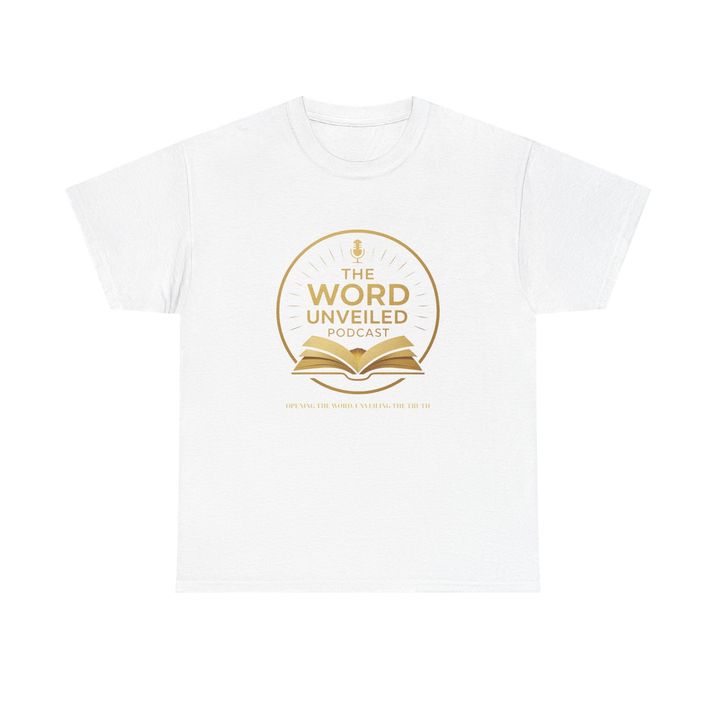 The Word Unveiled Podcast Tee, Unisex Heavy Cotton T-Shirt, Faith-Based Apparel, Christian Gift, Religious Merchandise, Podcast Merchandise