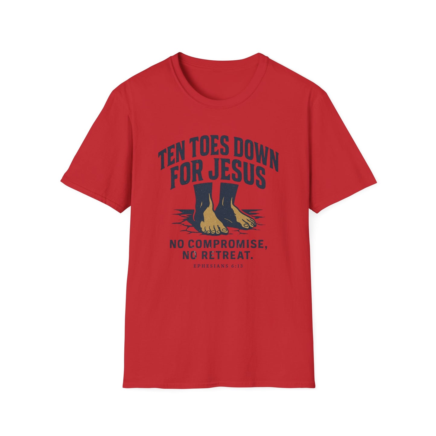 Faith-Inspired Unisex T-Shirt - "Ten Toes Down for Jesus" - Comfortable, Casual Wear for Christian Events, Gifts, and Everyday Faith