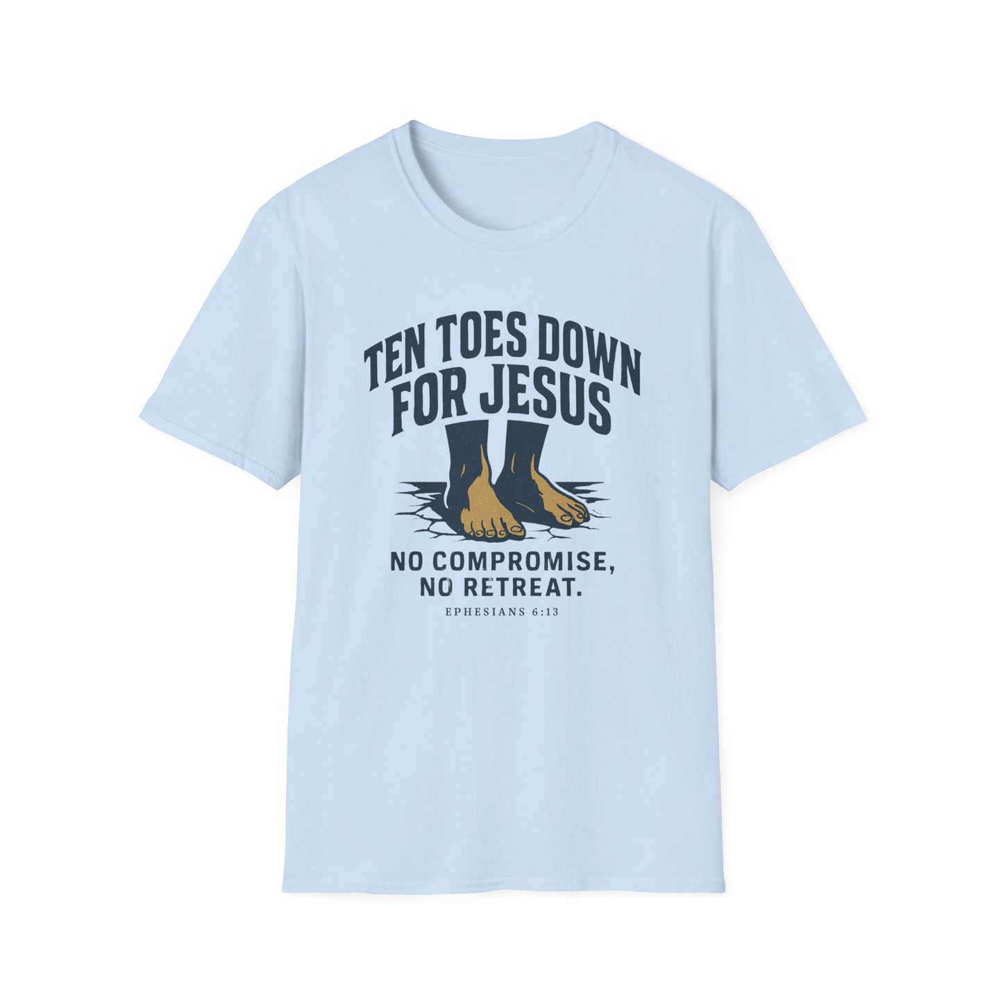 Faith-Inspired Unisex T-Shirt - "Ten Toes Down for Jesus" - Comfortable, Casual Wear for Christian Events, Gifts, and Everyday Faith