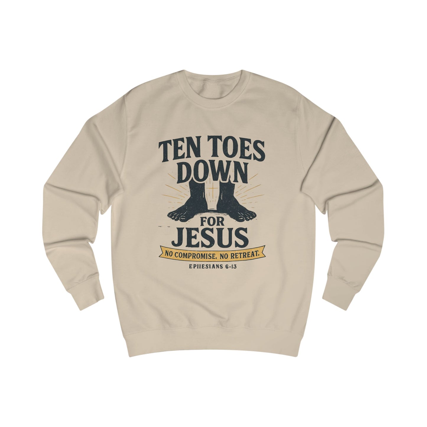 Faith-Inspired Unisex Sweatshirt | Ten Toes Down for Jesus, Christian Apparel, Religious Gift, Casual Wear, Inspirational Sweatshirt