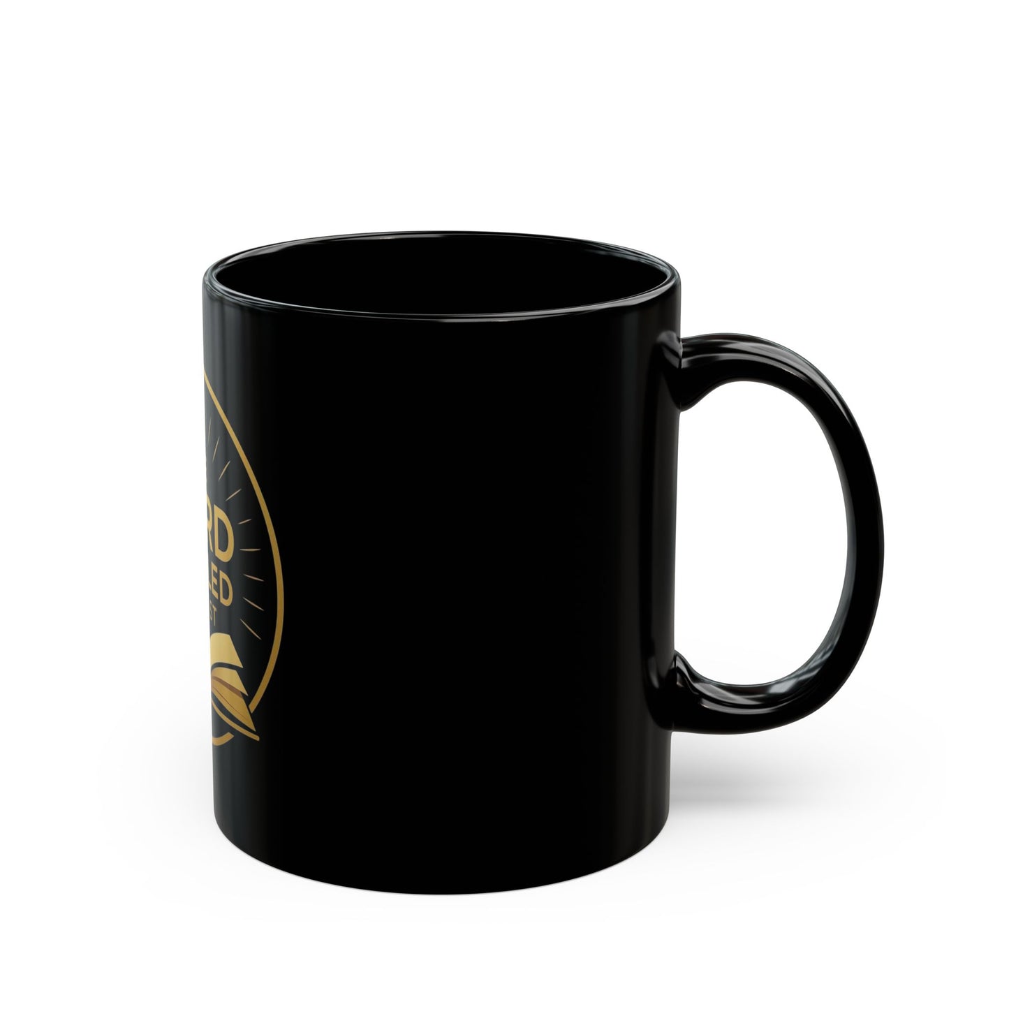 Podcast-Themed Black Mug | The Word Unveiled Coffee Cup, Gift for Podcasters, Unique Tea Mug, Black Ceramic Drinkware, Podcast Lover