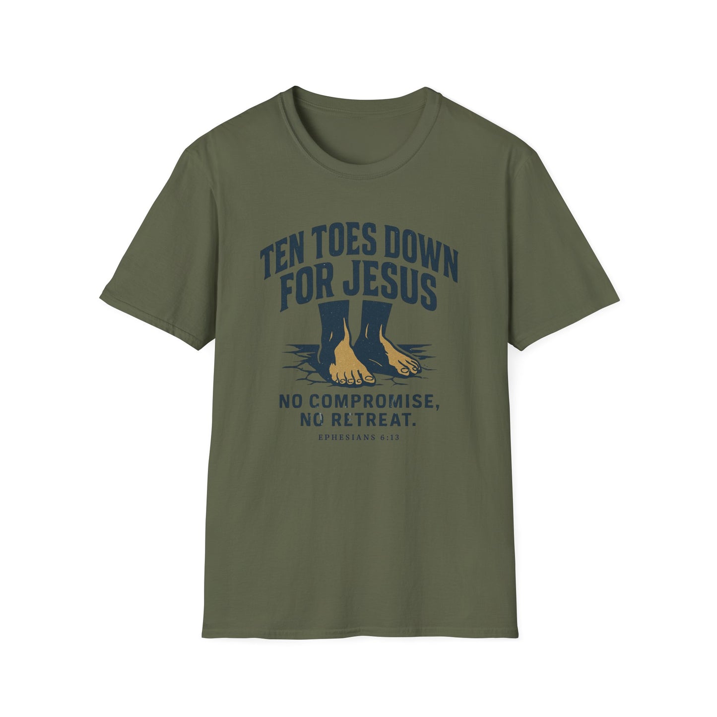 Faith-Inspired Unisex T-Shirt - "Ten Toes Down for Jesus" - Comfortable, Casual Wear for Christian Events, Gifts, and Everyday Faith