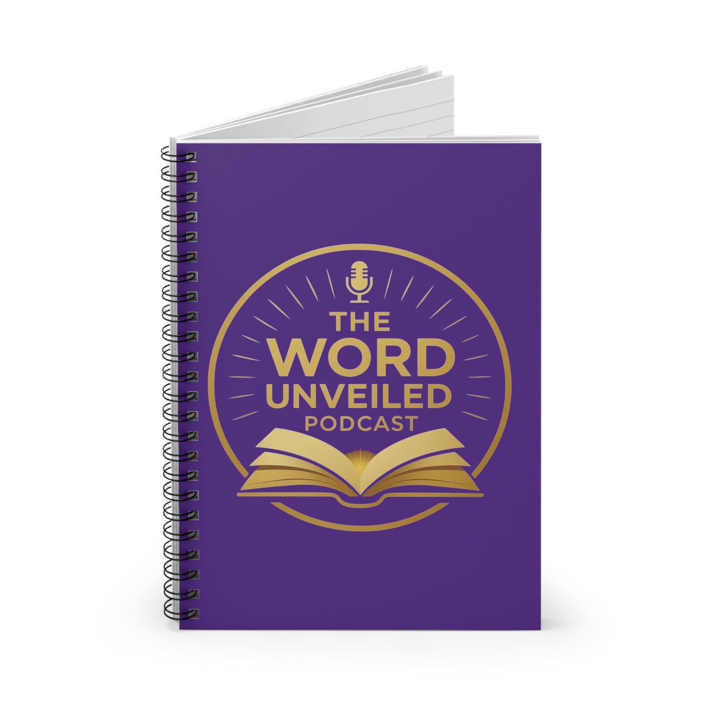 Podcast-Themed Spiral Notebook - Ideal for Note-Taking, Journaling, Gifts for Audiences, Purple Notebook, Podcast Merchandise