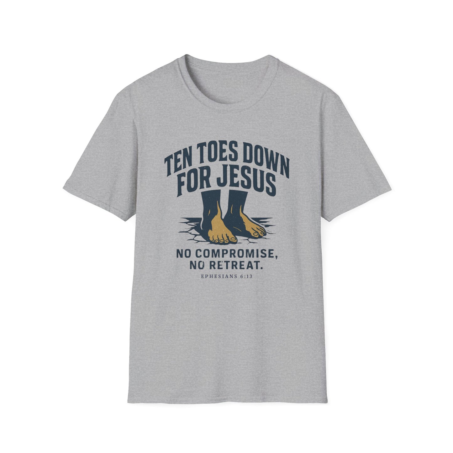 Faith-Inspired Unisex T-Shirt - "Ten Toes Down for Jesus" - Comfortable, Casual Wear for Christian Events, Gifts, and Everyday Faith