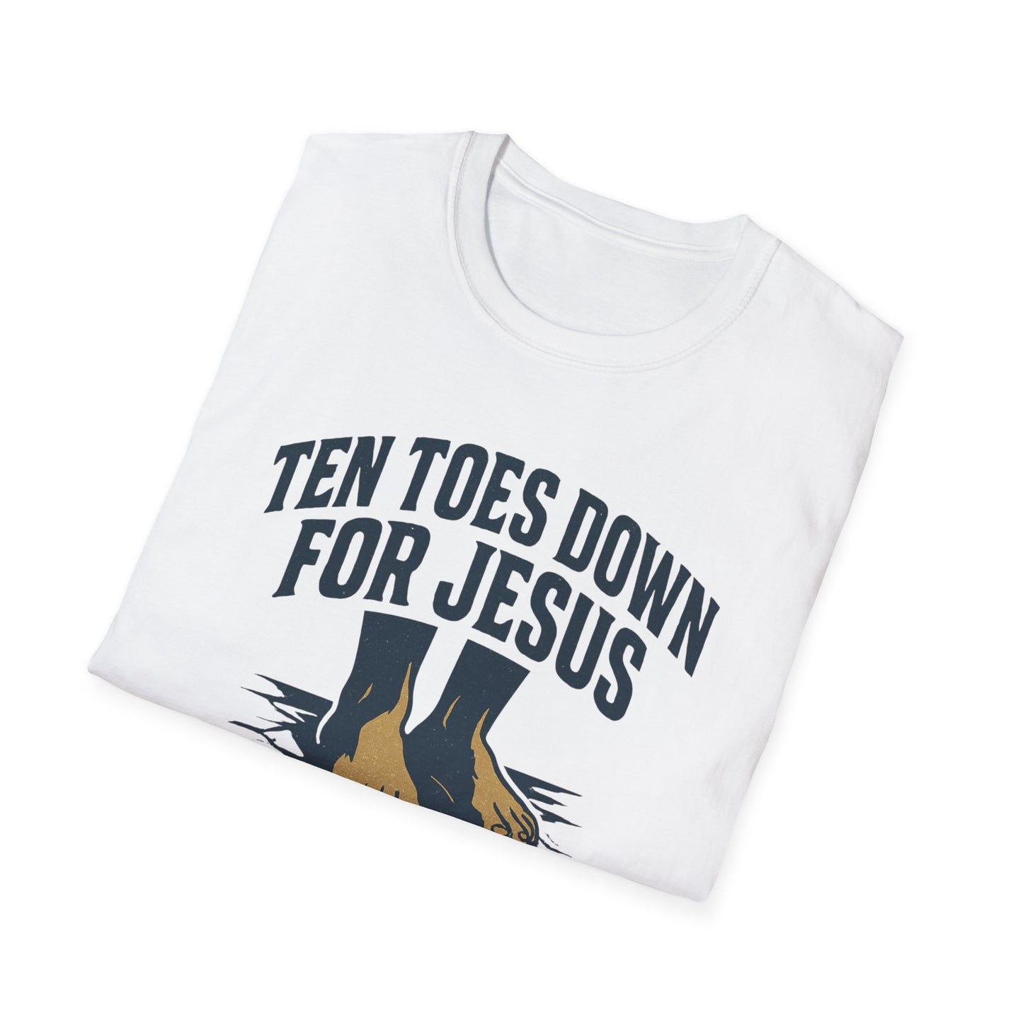 Faith-Inspired Unisex T-Shirt - "Ten Toes Down for Jesus" - Comfortable, Casual Wear for Christian Events, Gifts, and Everyday Faith