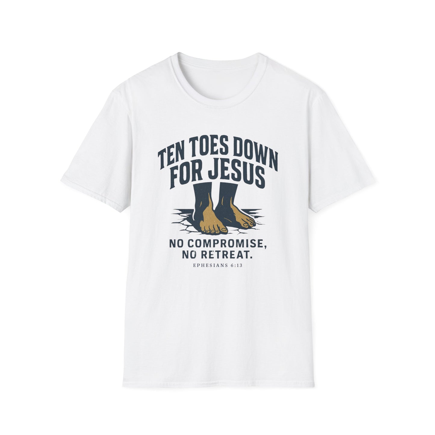 Faith-Inspired Unisex T-Shirt - "Ten Toes Down for Jesus" - Comfortable, Casual Wear for Christian Events, Gifts, and Everyday Faith