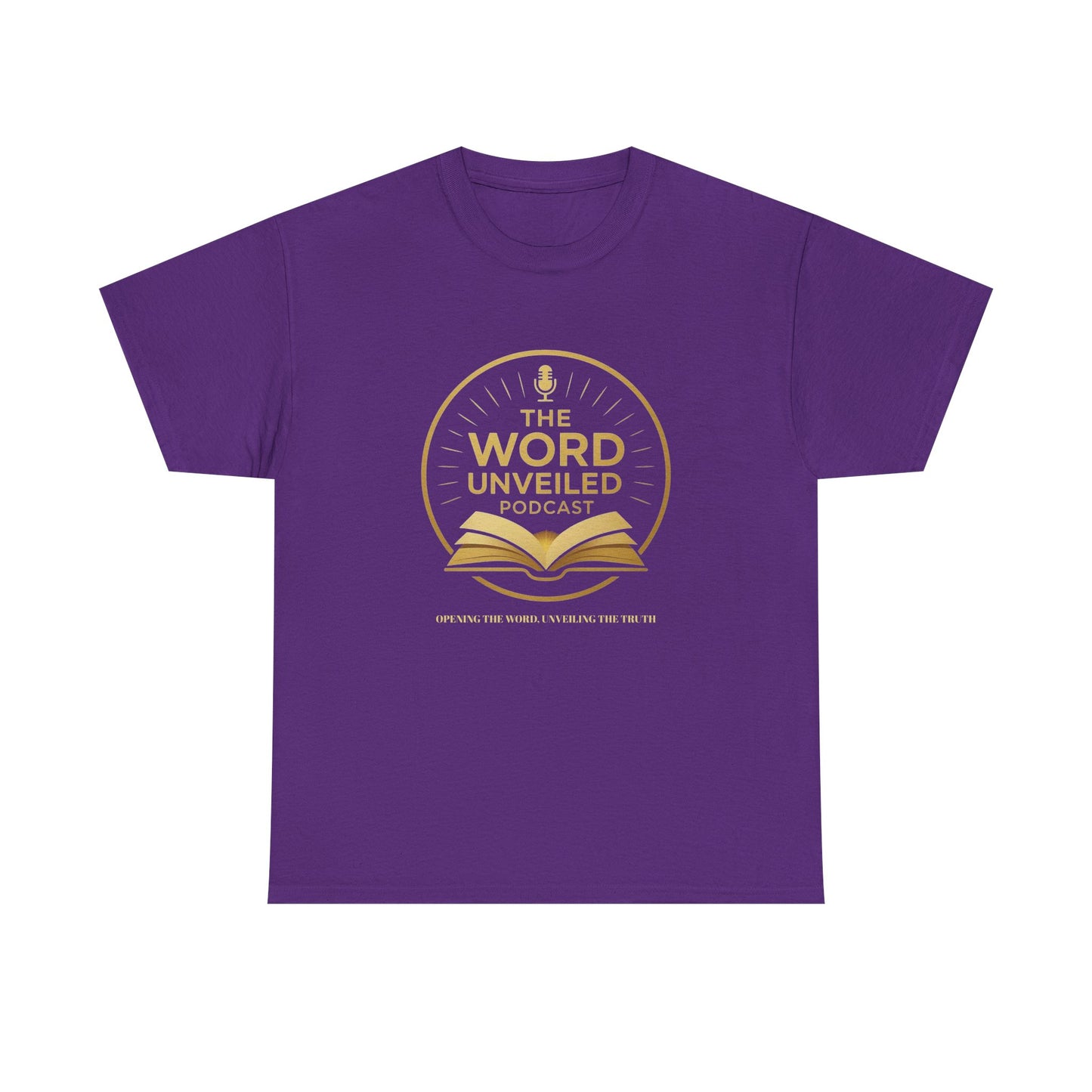 The Word Unveiled Podcast Tee, Unisex Heavy Cotton T-Shirt, Faith-Based Apparel, Christian Gift, Religious Merchandise, Podcast Merchandise