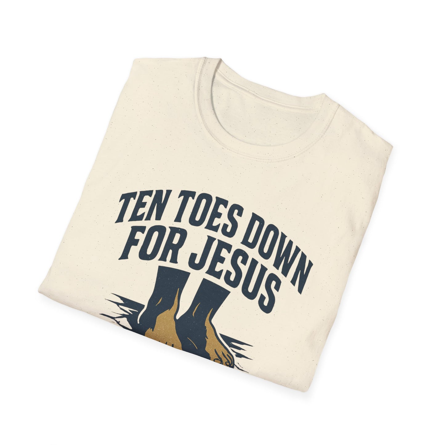 Faith-Inspired Unisex T-Shirt - "Ten Toes Down for Jesus" - Comfortable, Casual Wear for Christian Events, Gifts, and Everyday Faith