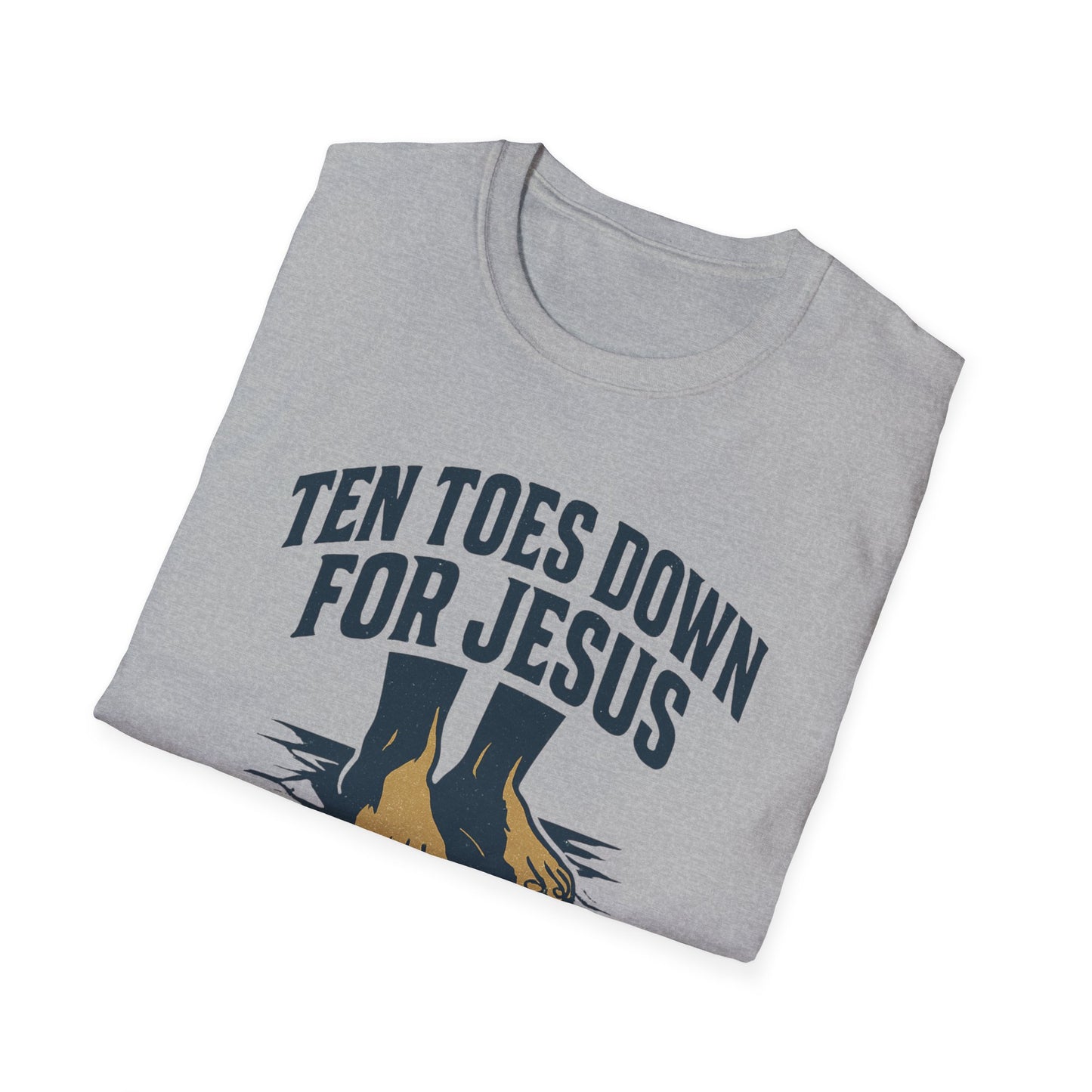 Faith-Inspired Unisex T-Shirt - "Ten Toes Down for Jesus" - Comfortable, Casual Wear for Christian Events, Gifts, and Everyday Faith